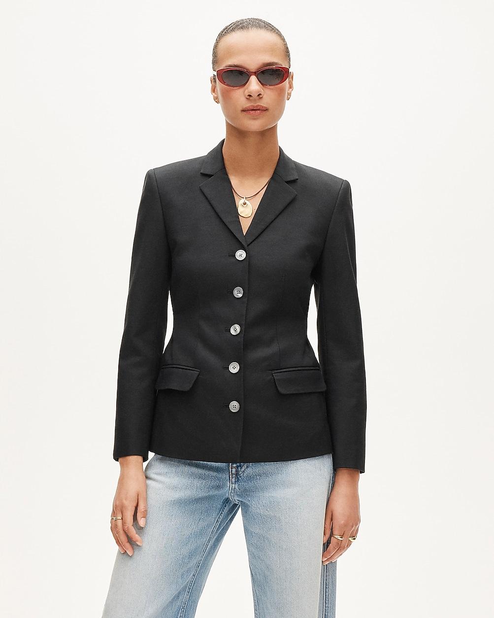 Belted blazer in Gramercy linen blend by J.CREW