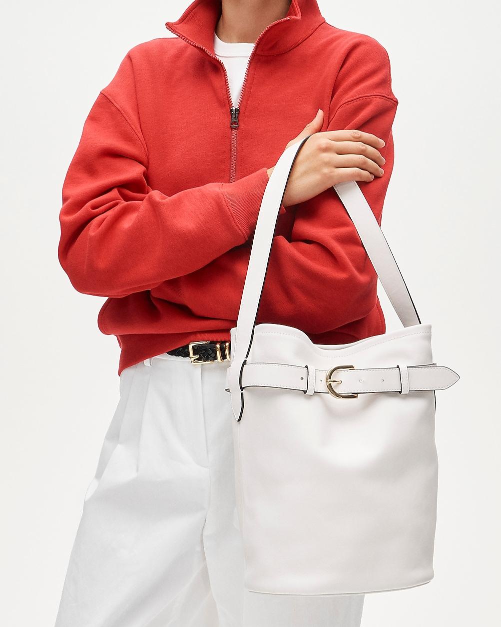 Berkeley belted bucket bag in leather by J.CREW