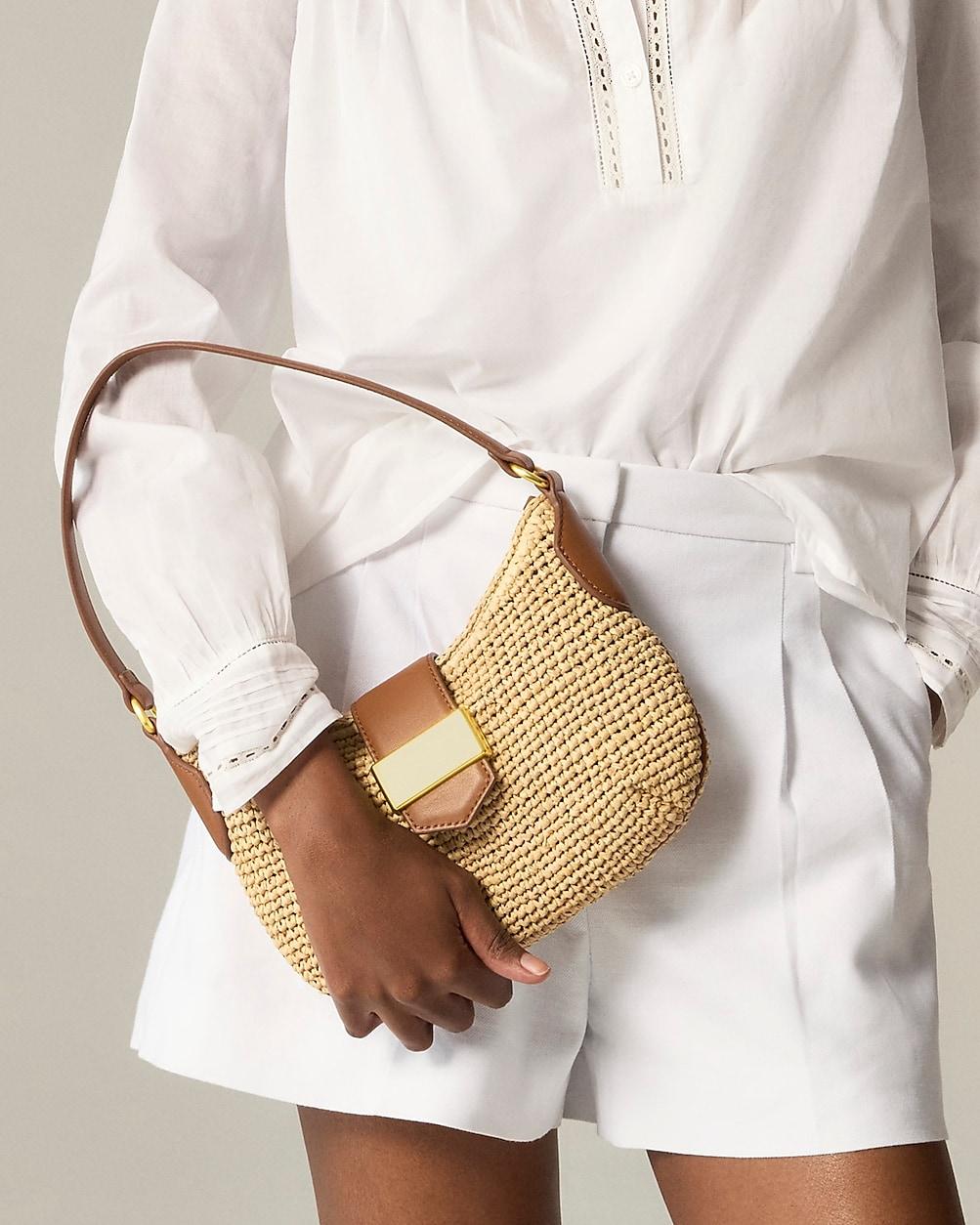 Berkeley buckle shoulder bag in handknotted straw by J.CREW