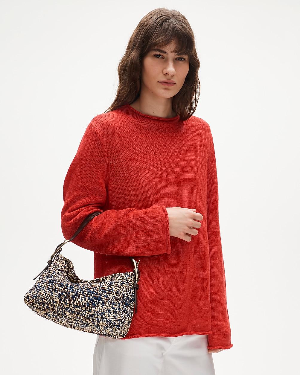 Berkeley small handwoven shoulder bag in marled straw by J.CREW
