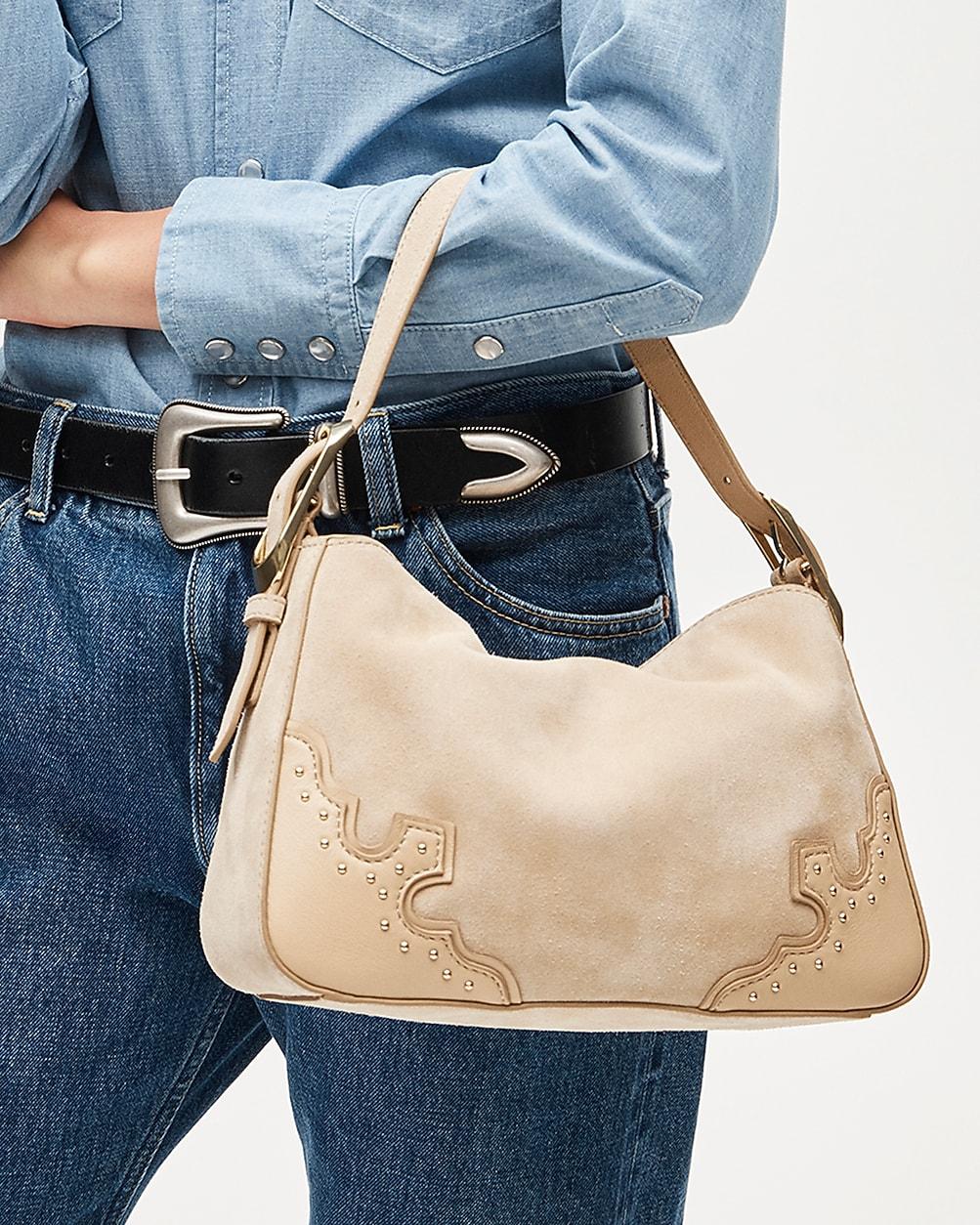 Berkeley small shoulder bag in studded leather and suede by J.CREW