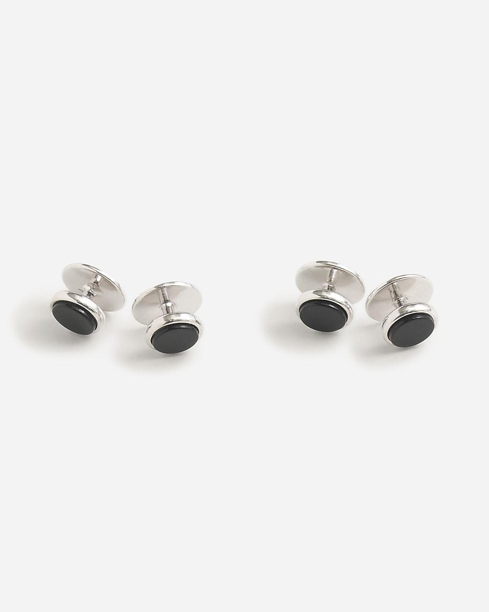 Black onyx sterling silver tuxedo studs by J.CREW