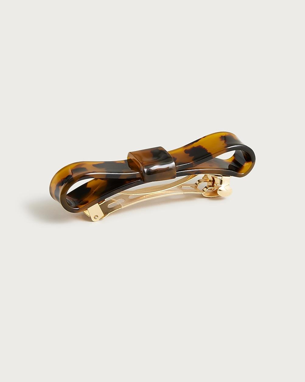 Bow hair clip in tortoise by J.CREW