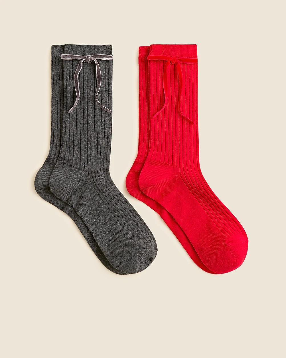 Bow trouser socks two-pack by J.CREW