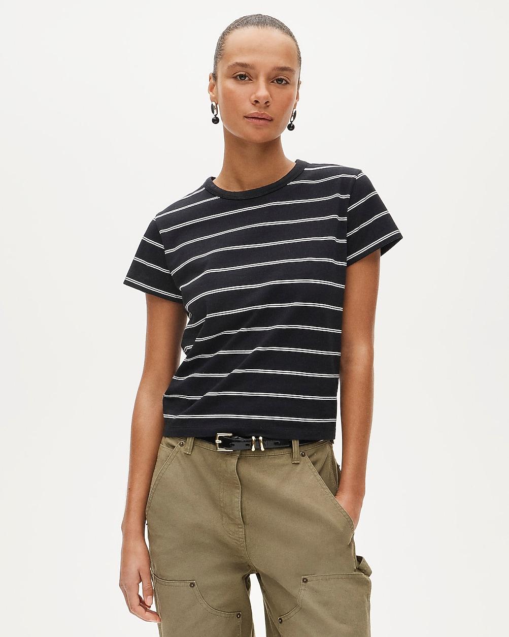 Boyfriend jersey classic-fit T-shirt in stripe by J.CREW
