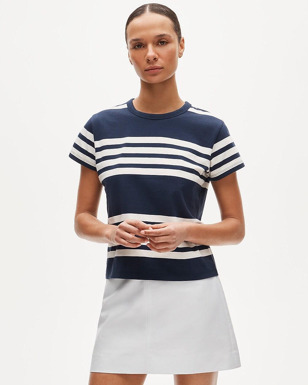 Boyfriend jersey classic-fit T-shirt in stripe by J.CREW