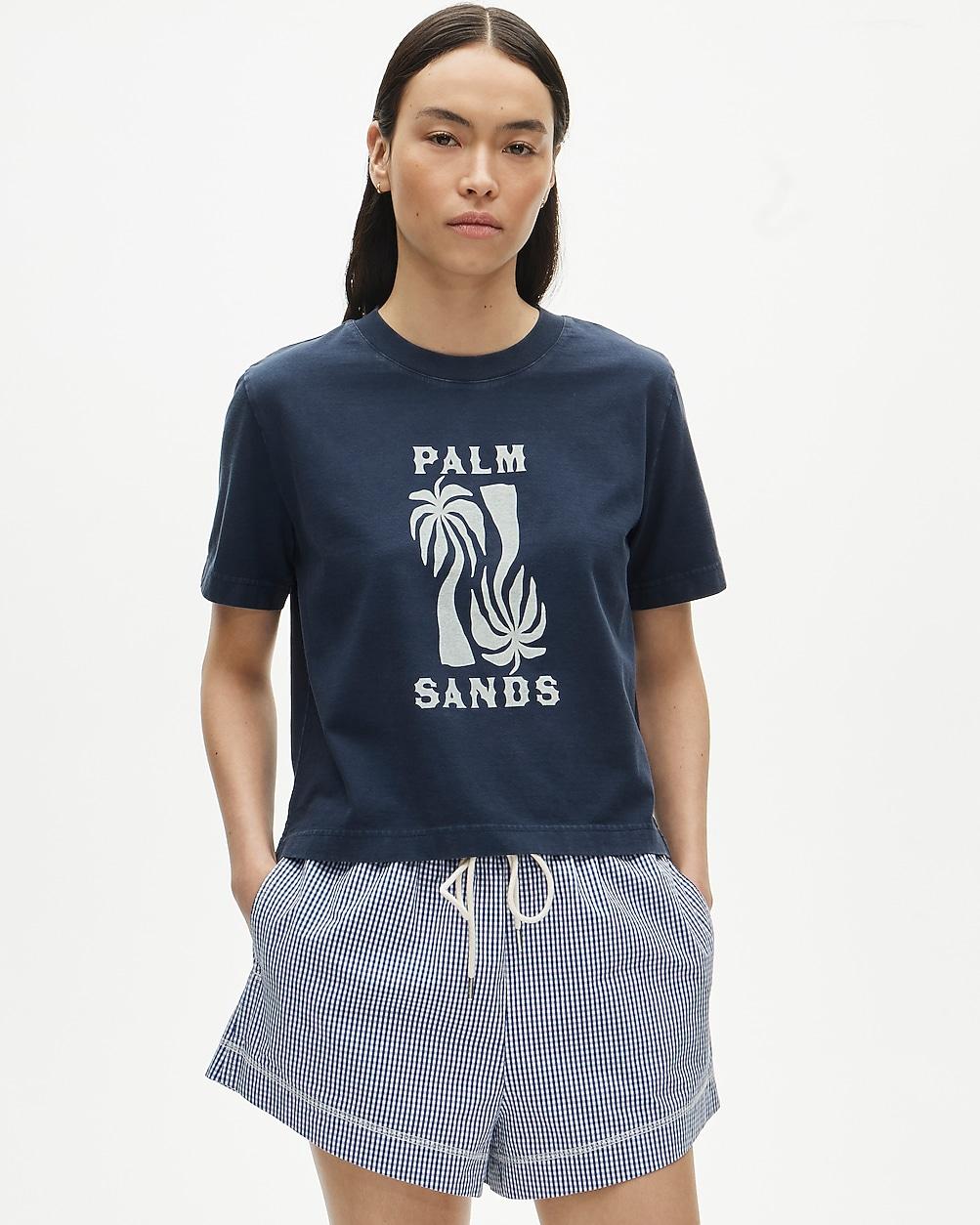 "Boyfriend jersey relaxed cropped ""Palm Sands"" graphic T-shirt" by J.CREW
