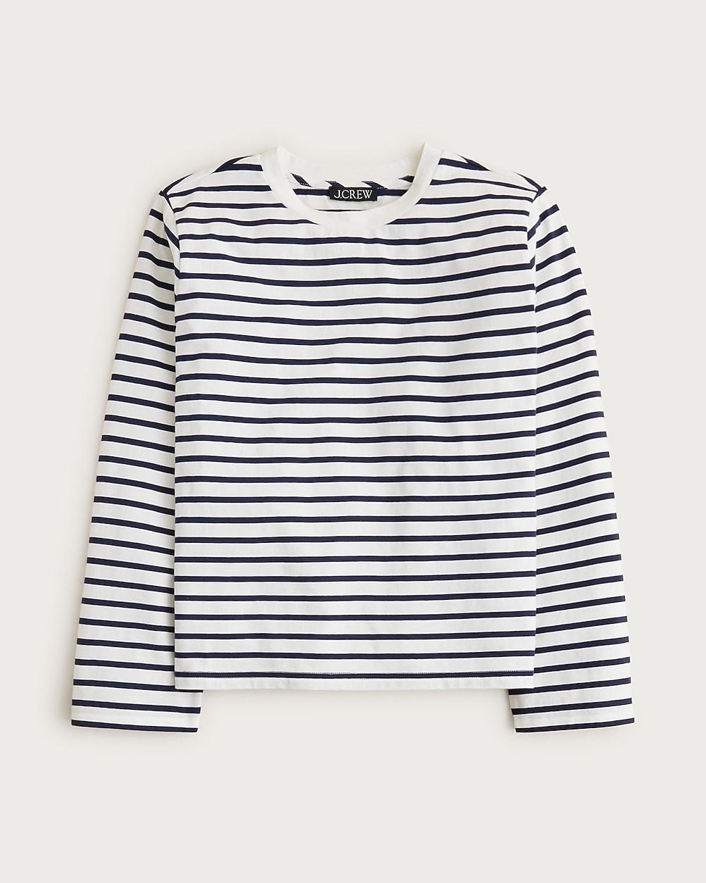 Boyfriend jersey relaxed long-sleeve T-shirt in stripe by J.CREW