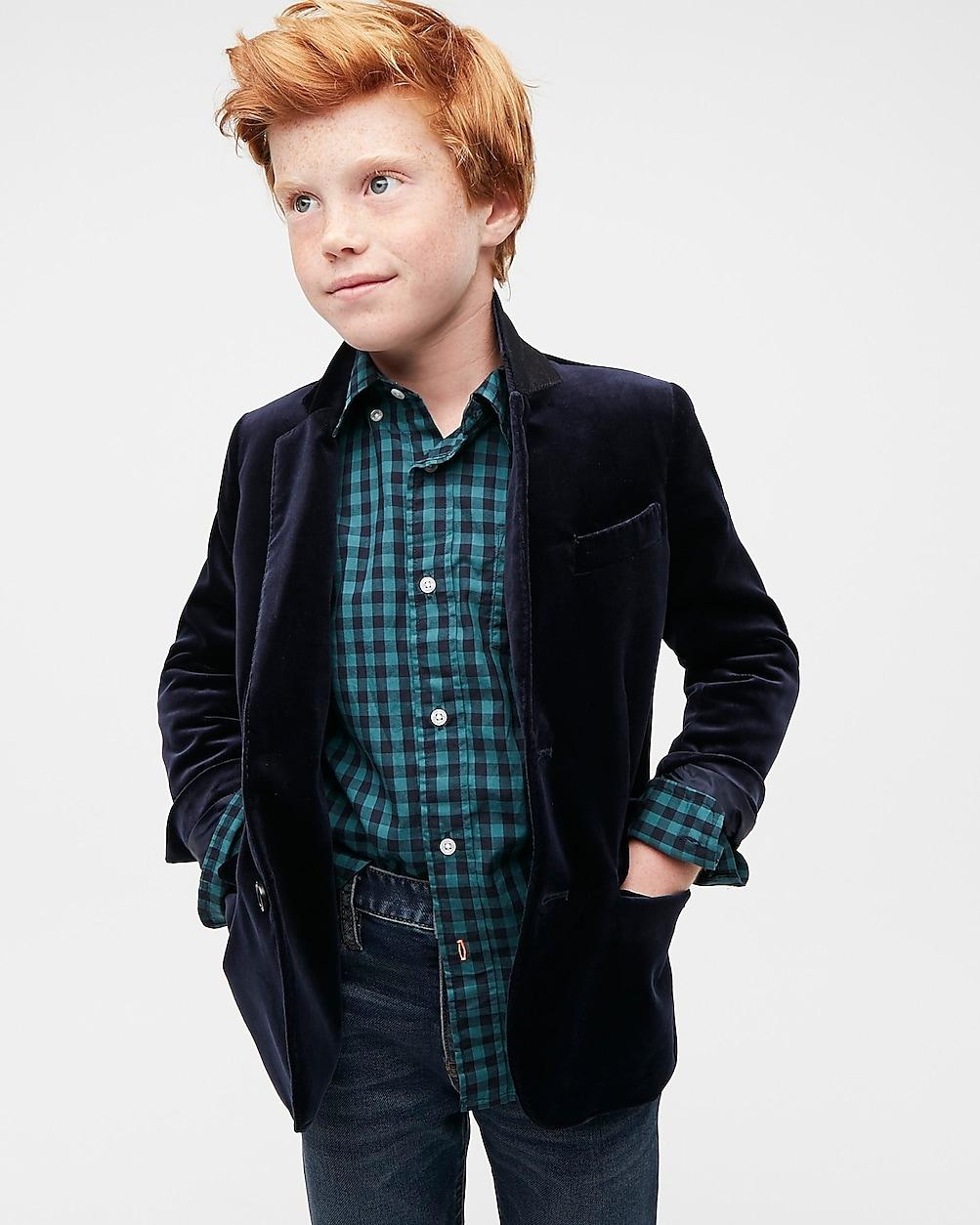 Boys' Ludlow party blazer in velvet by J.CREW