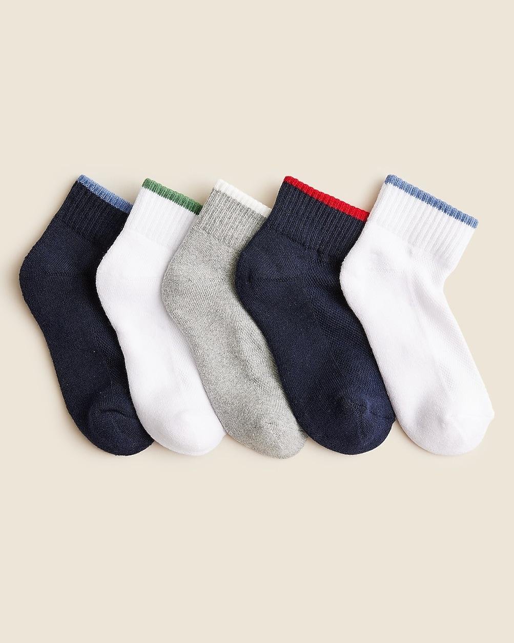 Boys' athletic ankle socks five-pack by J.CREW