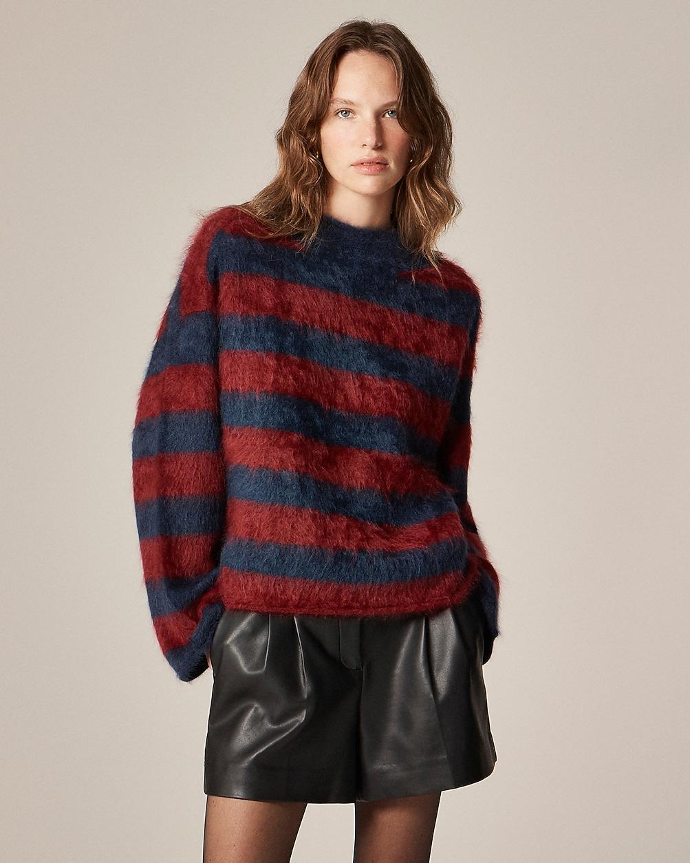 Brushed cashmere 2025 Rollneck™ sweater in stripe by J.CREW