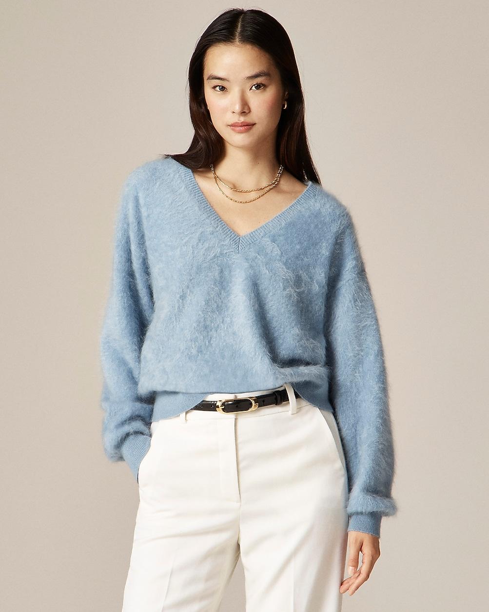 Brushed cashmere V-neck sweater by J.CREW