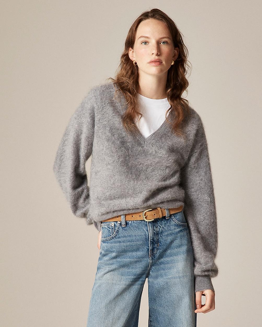Brushed cashmere V-neck sweater by J.CREW