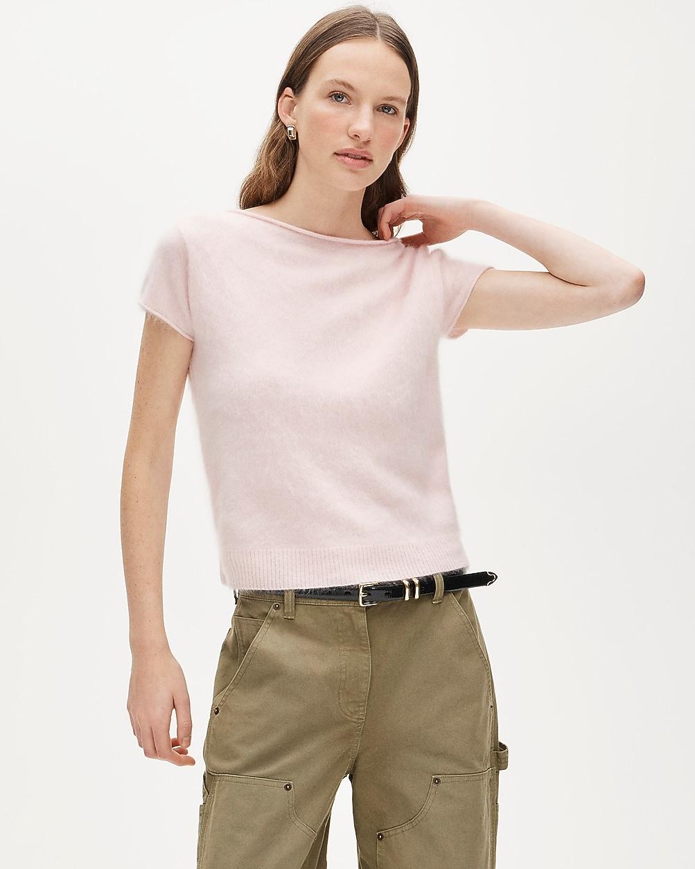 Brushed cashmere boatneck T-shirt by J.CREW