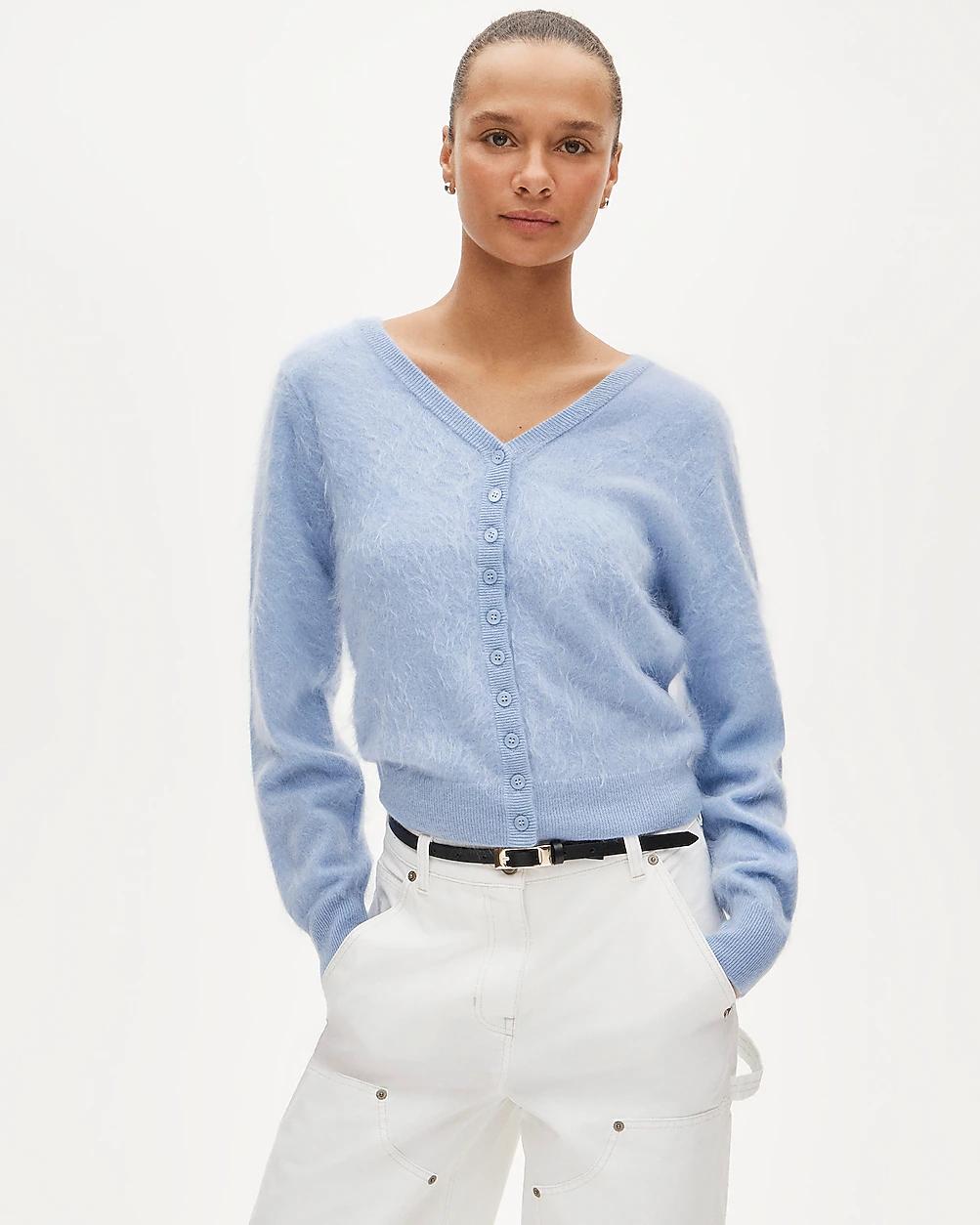 Brushed cashmere relaxed-fit reversible cardigan by J.CREW