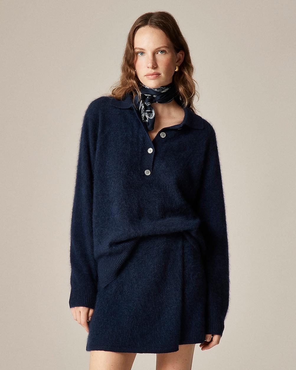 Brushed cashmere rugby sweater by J.CREW