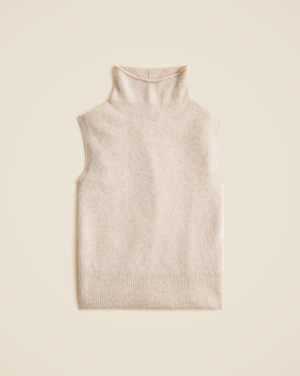 Brushed cashmere turtleneck sweater shell by J.CREW