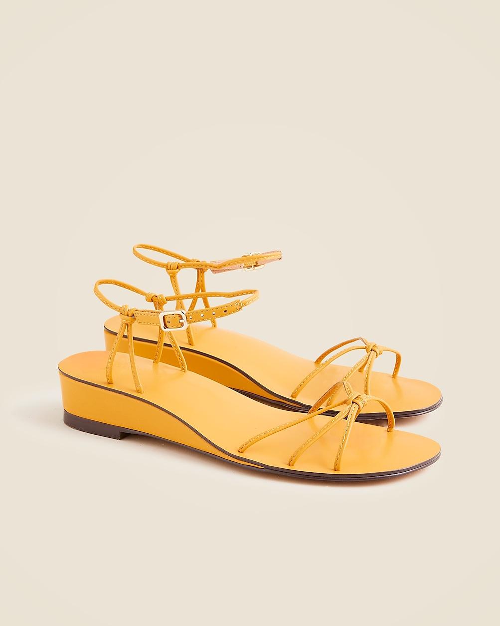 Brynn wedge sandals in metallic leather by J.CREW