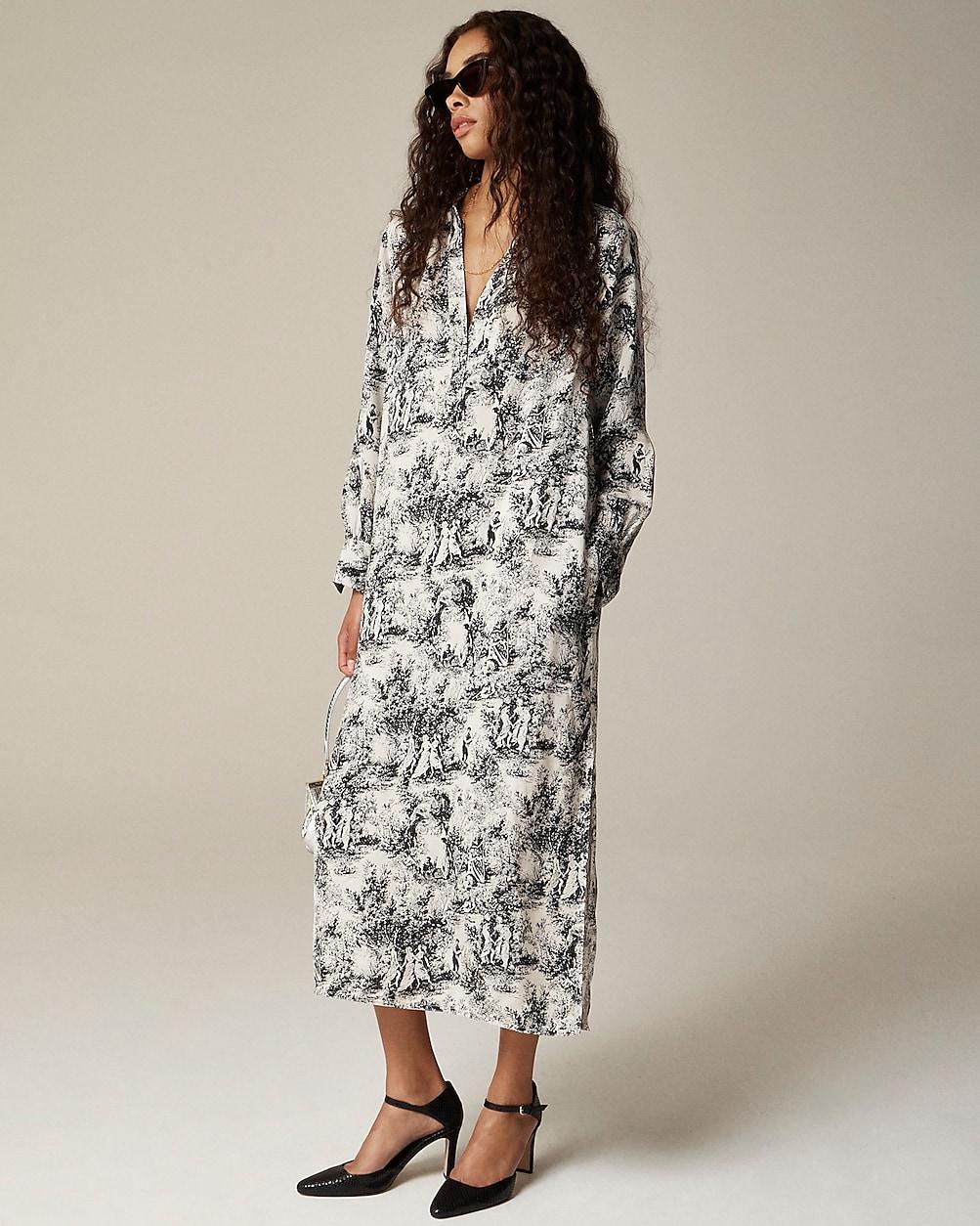 Bungalow dress in toile drapey viscose twill by J.CREW