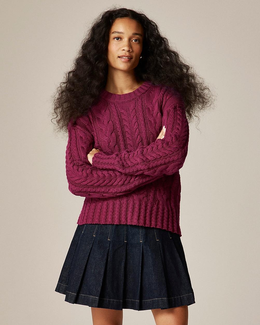Cable-knit crewneck sweater by J.CREW