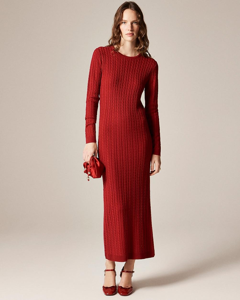 Cable-knit sweater-dress in merino wool by J.CREW
