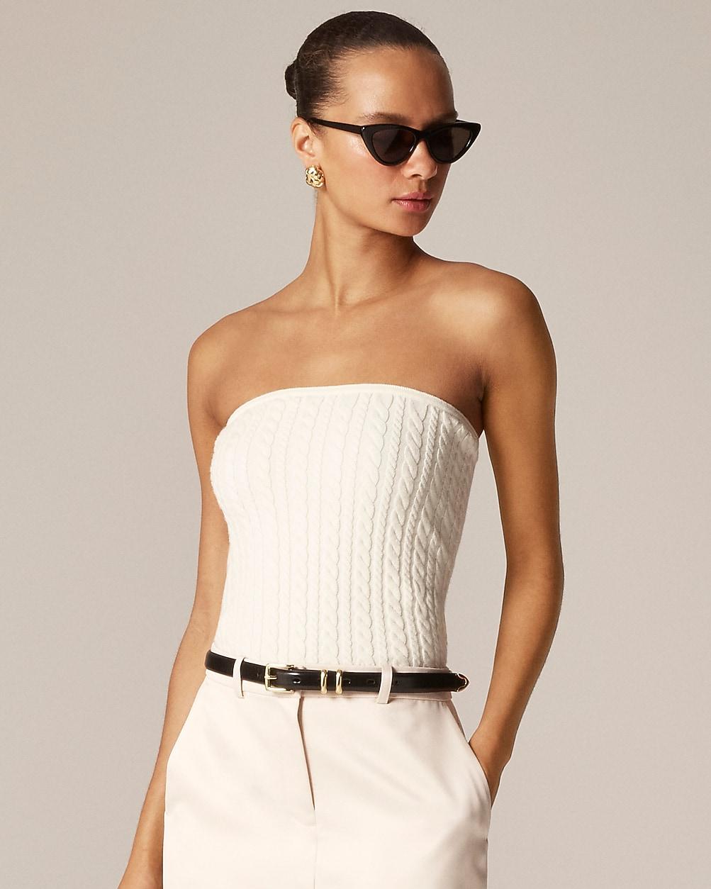 Cable-knit tube top in merino wool by J.CREW