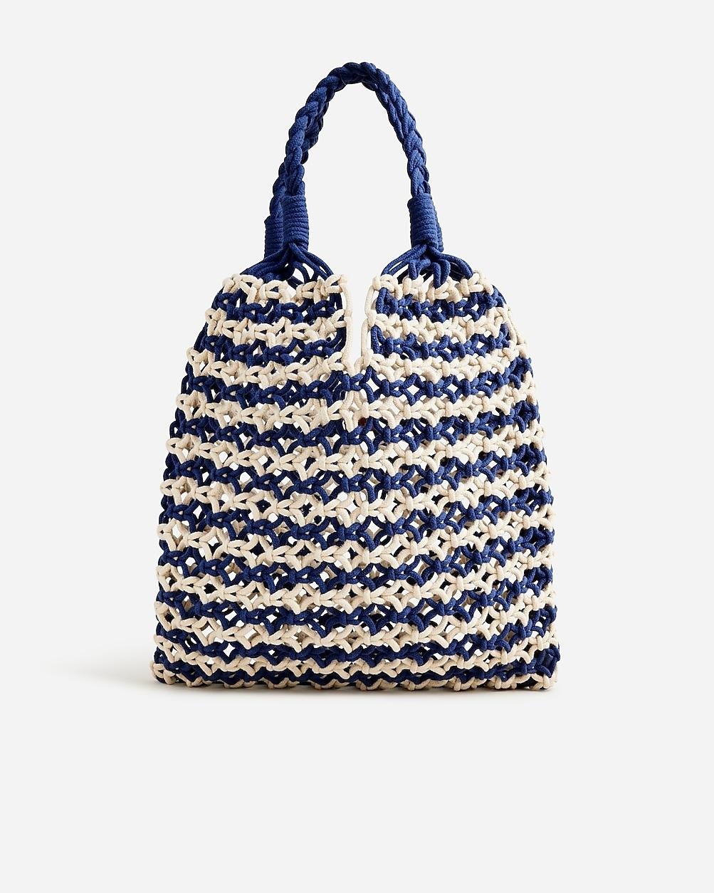 Cadiz hand-knotted rope tote in stripe by J.CREW