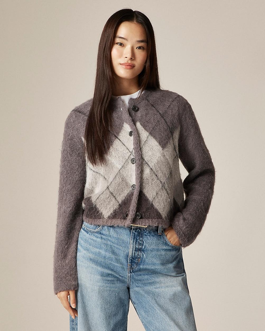 Cardigan in argyle wool blend by J.CREW