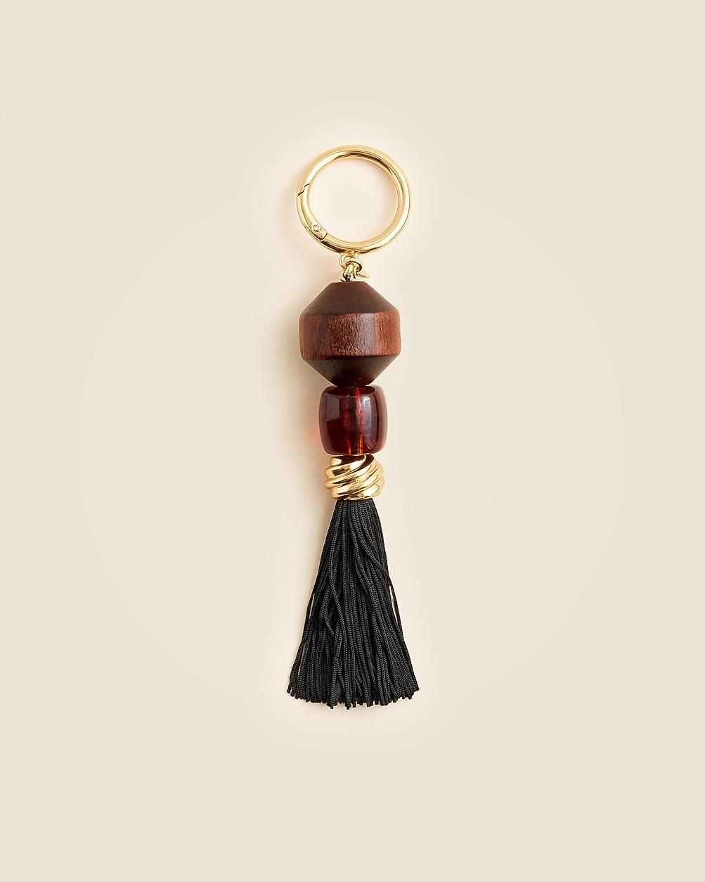 Carved wood bag charm by J.CREW