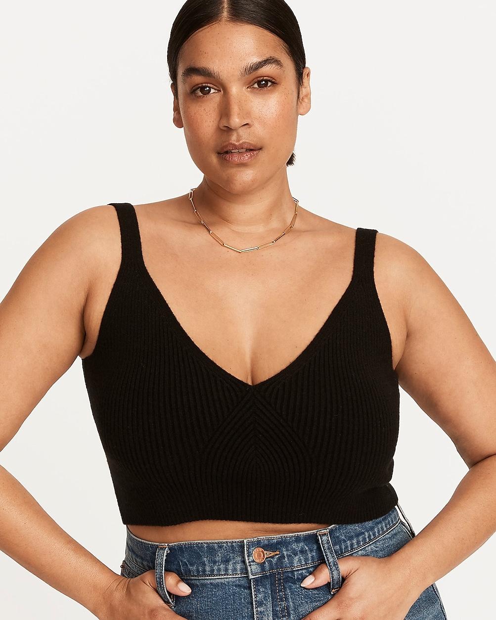 Cashmere-blend cropped sweater-tank by J.CREW