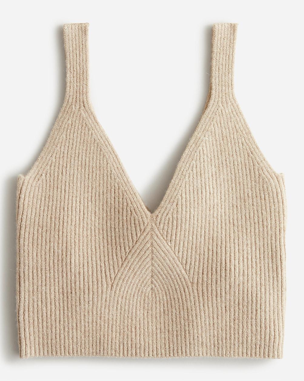 Cashmere-blend cropped sweater-tank by J.CREW