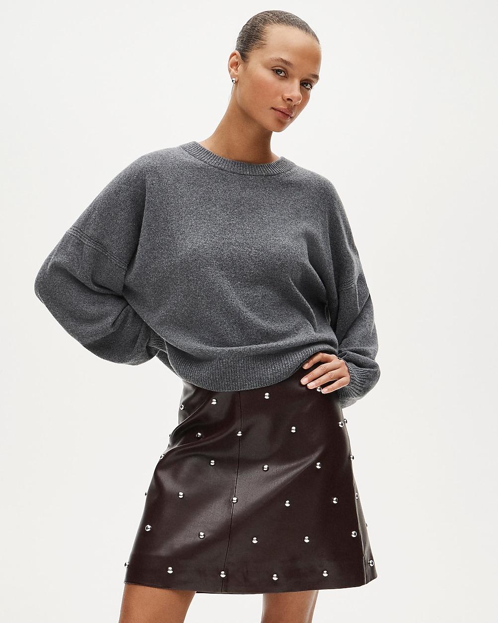 Cashmere blouson-sleeve sweater by J.CREW