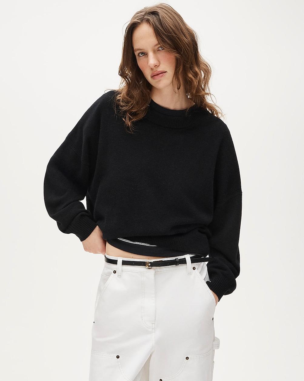 Cashmere blouson-sleeve sweater by J.CREW