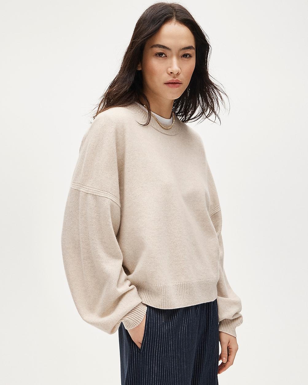 Cashmere blouson-sleeve sweater by J.CREW