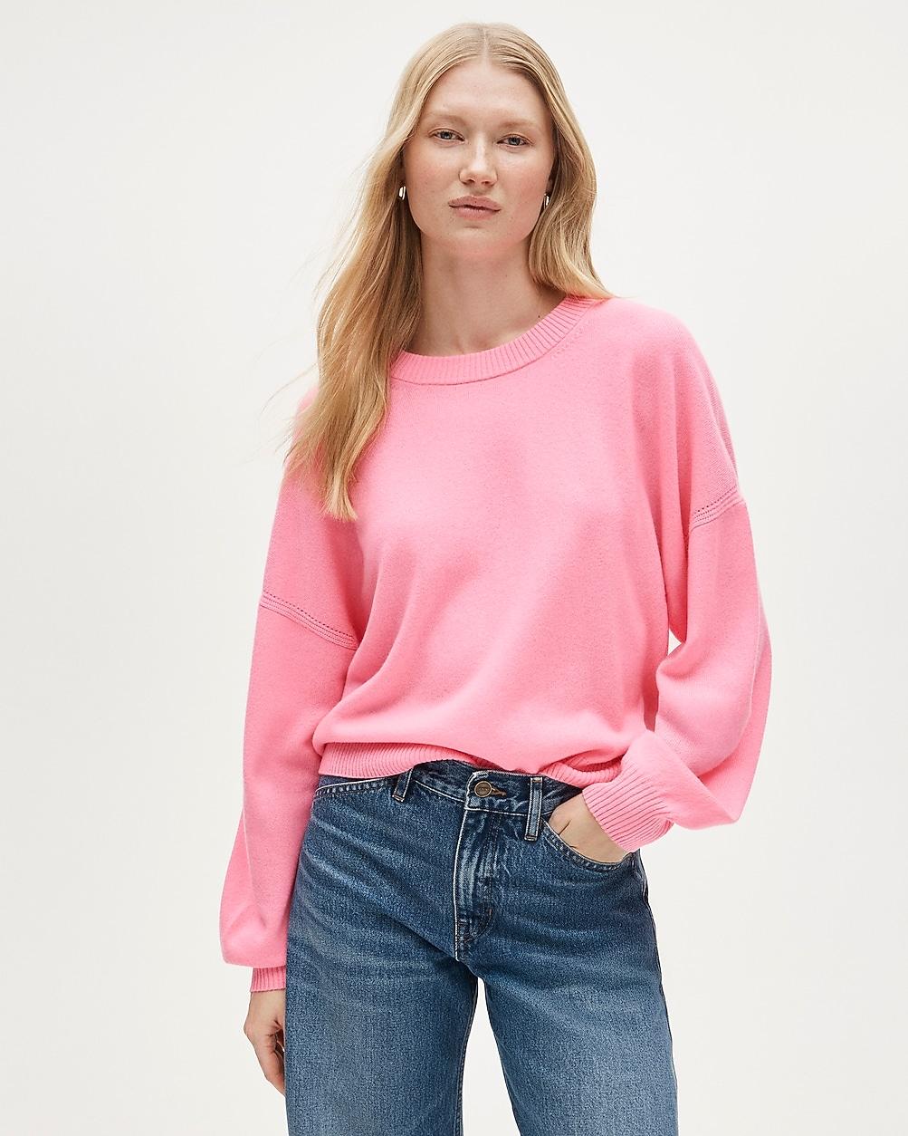 Cashmere blouson-sleeve sweater by J.CREW