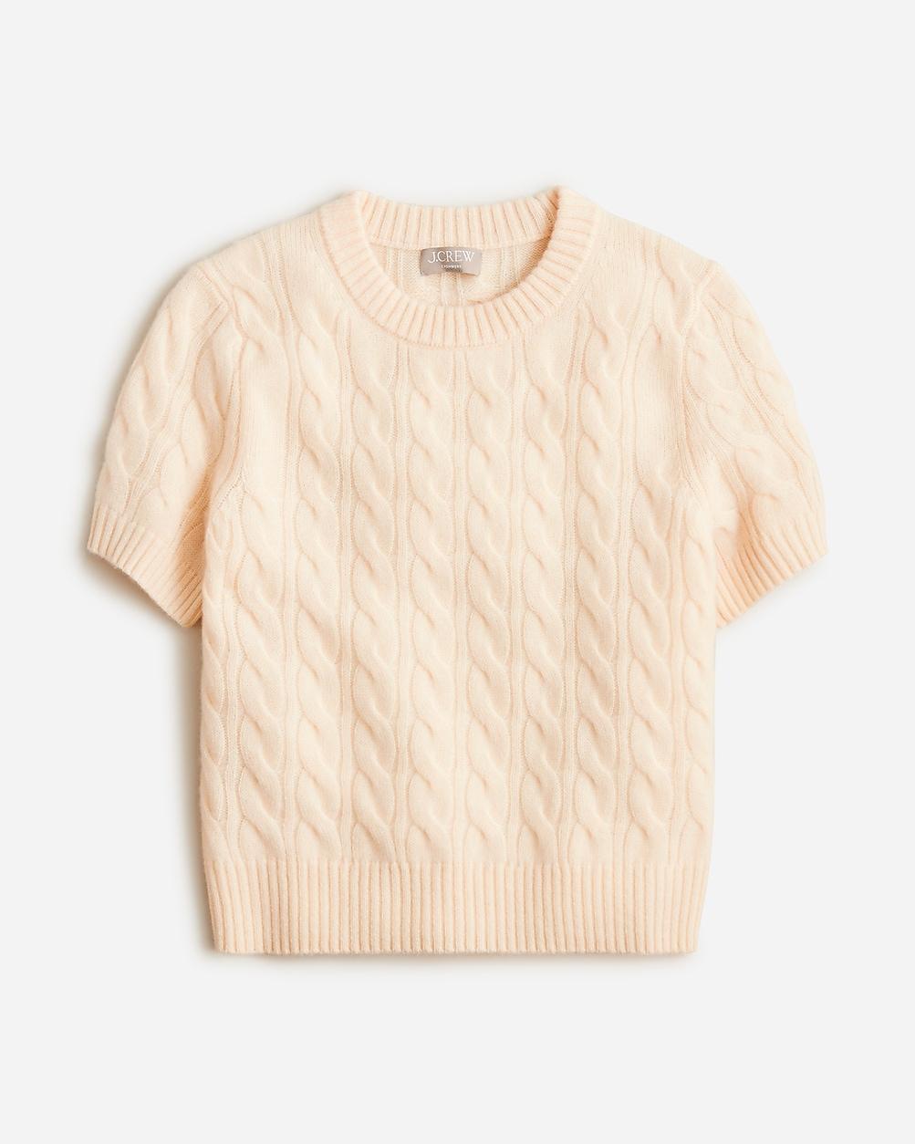 Cashmere cable-knit T-shirt by J.CREW