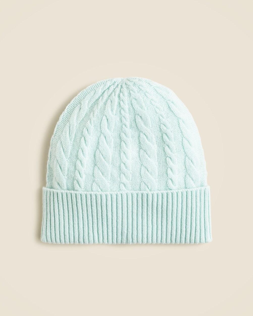 Cashmere cable-knit beanie by J.CREW