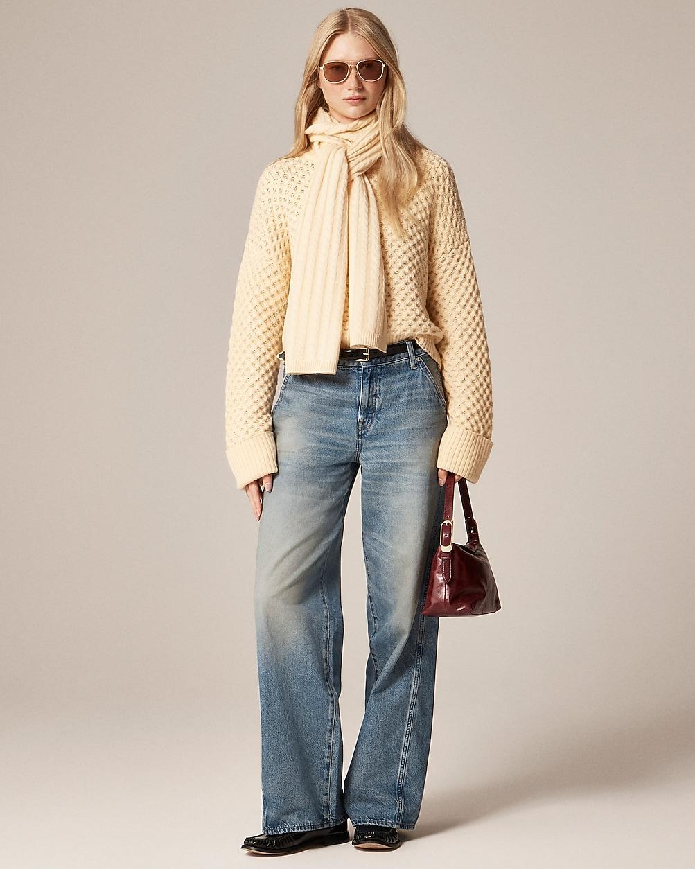Cashmere cable-knit scarf by J.CREW