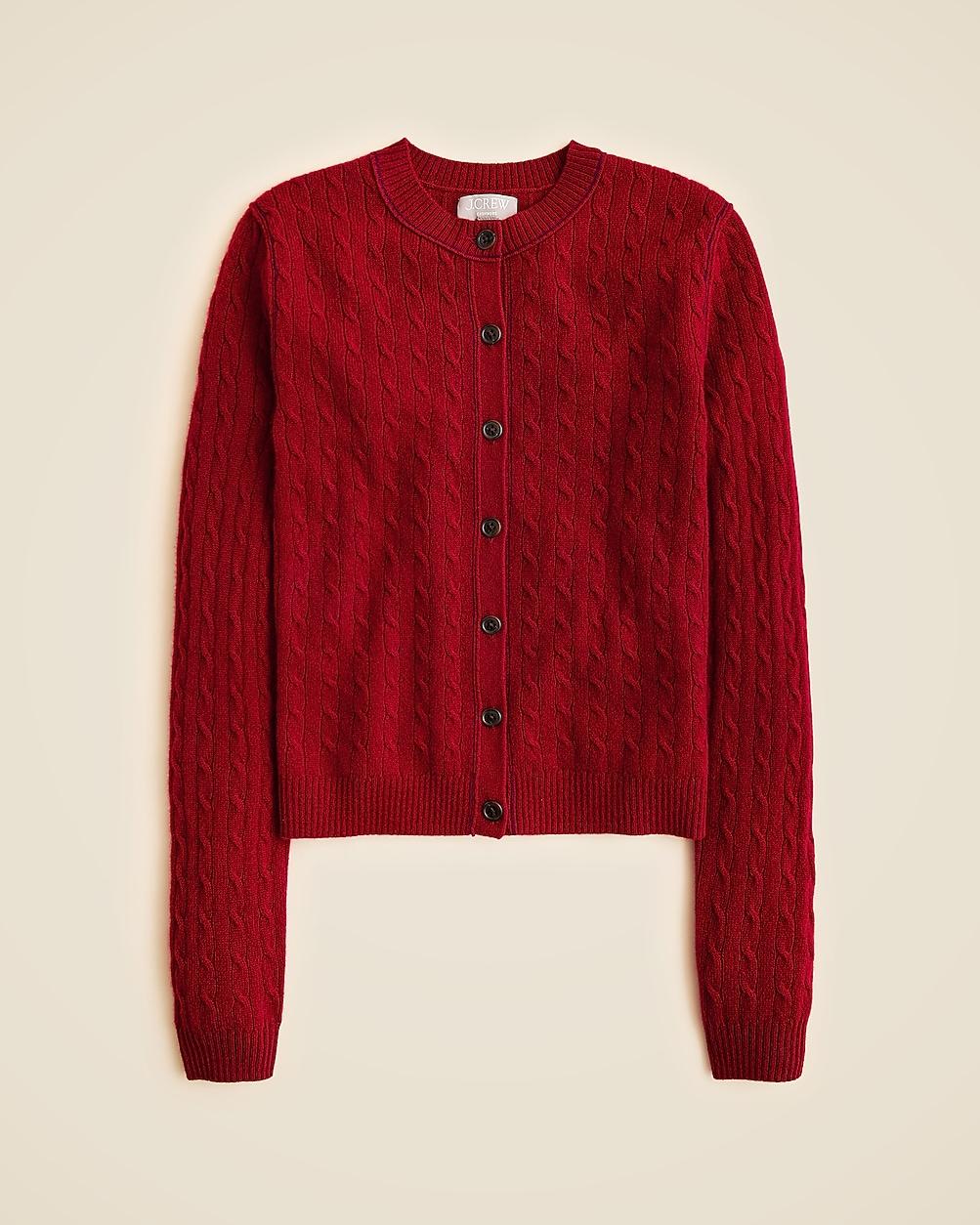 Cashmere contrast-trim cardigan by J.CREW