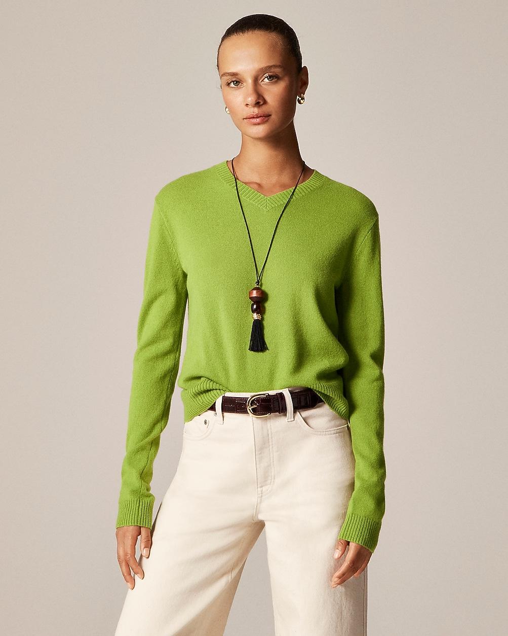 Cashmere high V-neck sweater by J.CREW
