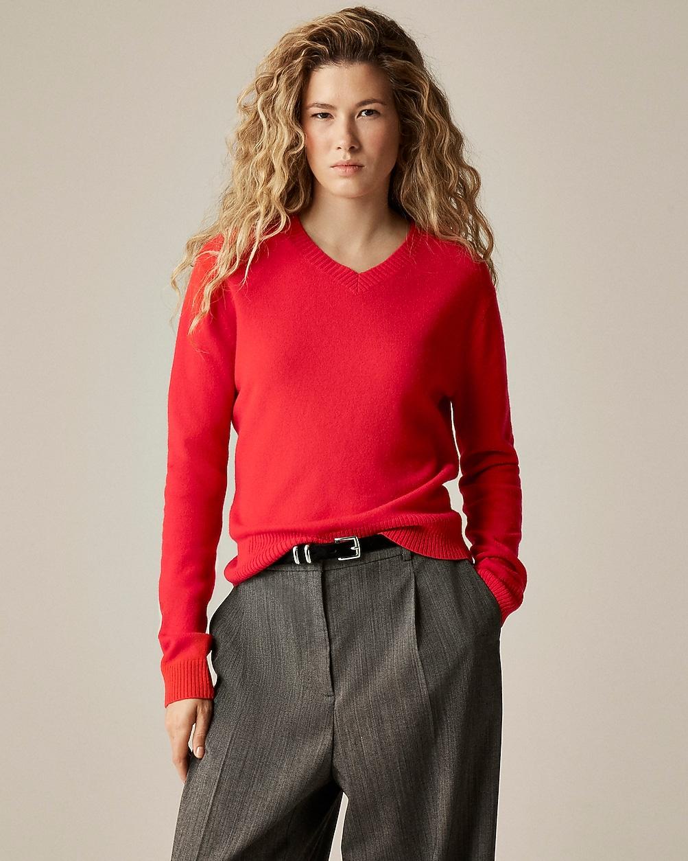 Cashmere high V-neck sweater by J.CREW
