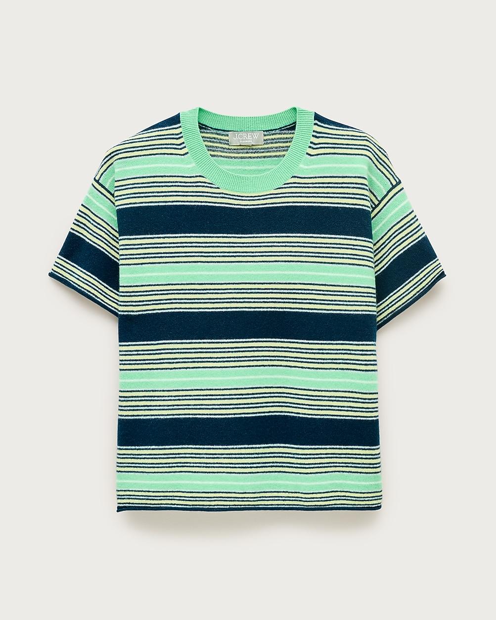 Cashmere relaxed T-shirt in stripe by J.CREW