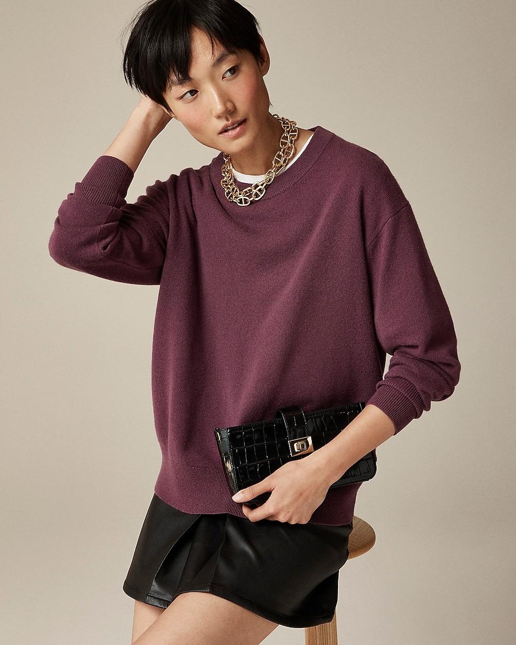 Cashmere relaxed crewneck sweater by J.CREW