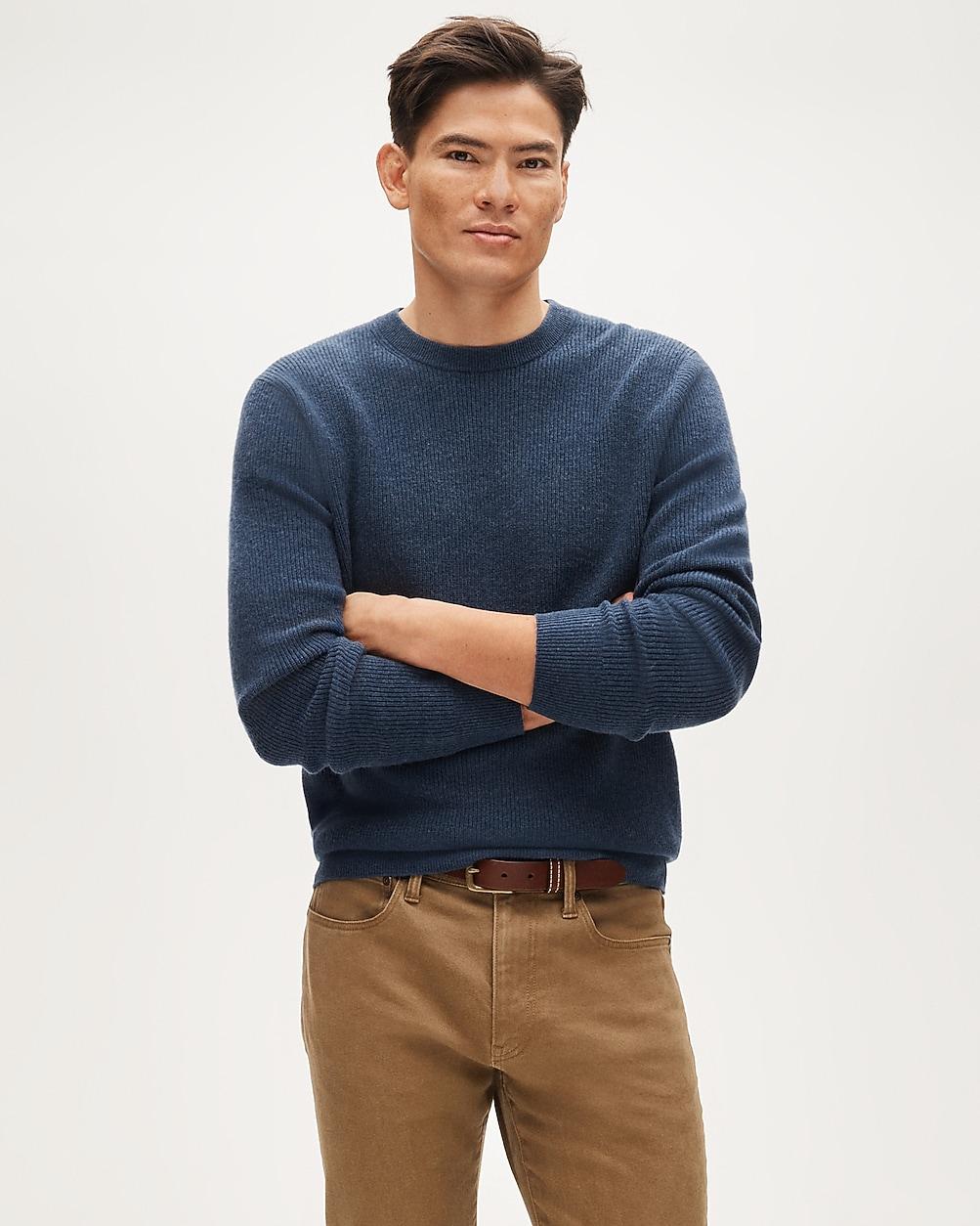 Cashmere rib-knit crewneck sweater by J.CREW