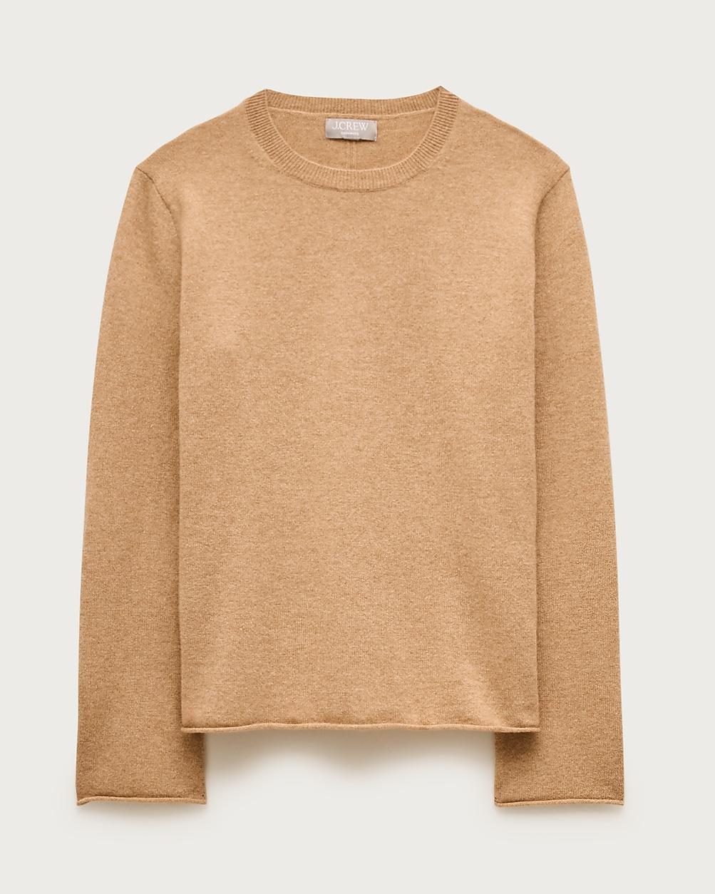Cashmere rolled-hem crewneck sweater by J.CREW