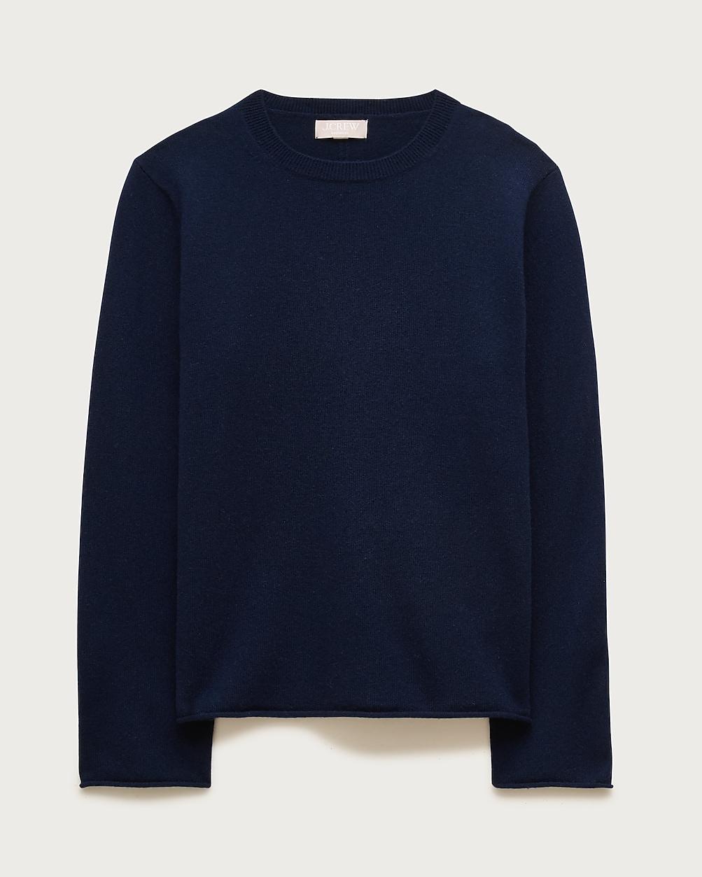 Cashmere rolled-hem crewneck sweater by J.CREW