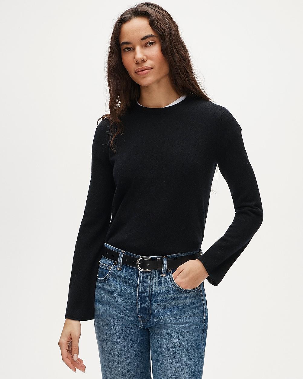 Cashmere rolled-hem crewneck sweater by J.CREW