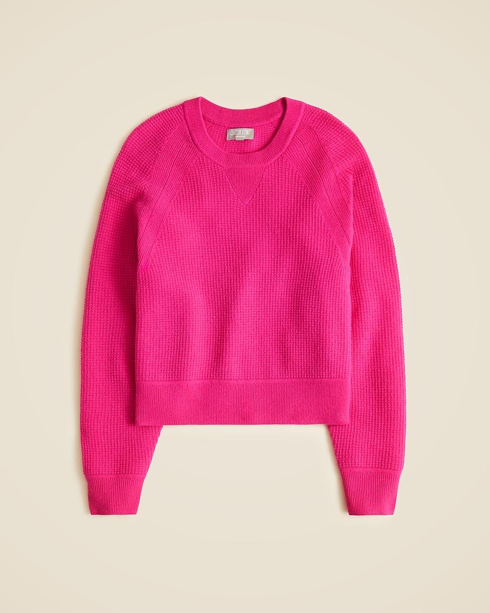 Cashmere waffle-stitch crewneck sweatshirt by J.CREW
