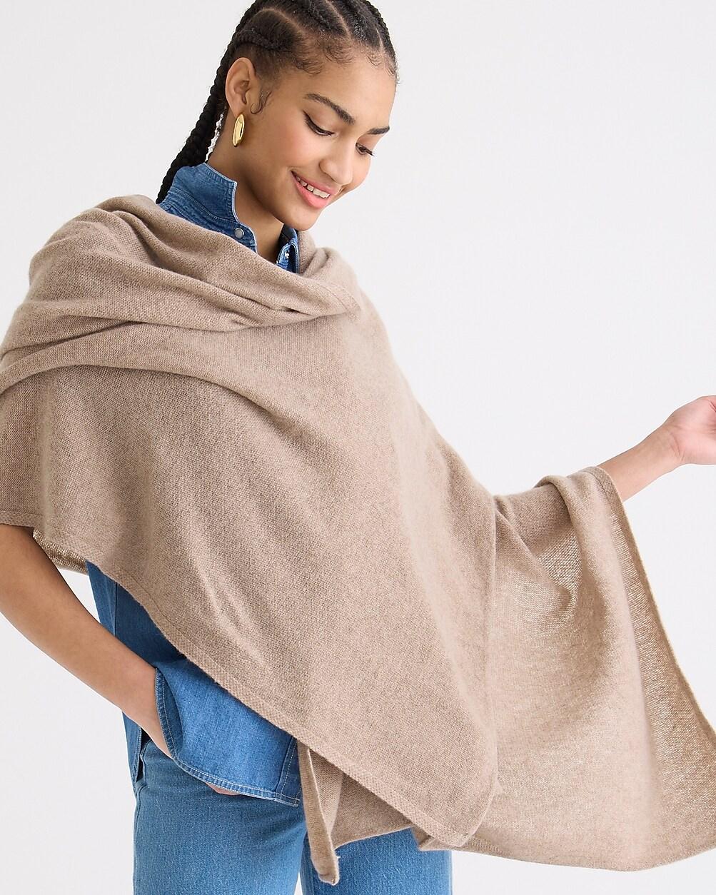 Cashmere-wool blend poncho by J.CREW