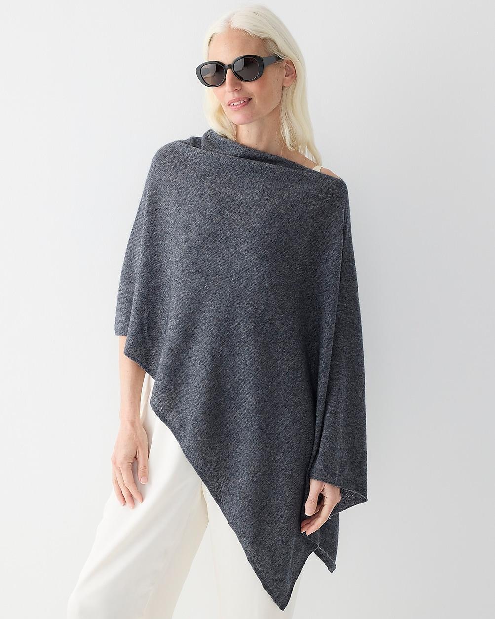 Cashmere-wool blend poncho by J.CREW